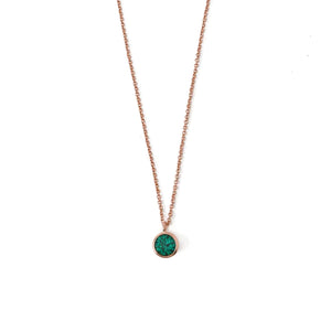 Orelia Emerald Swarovski Crystal Rose Gold Necklace