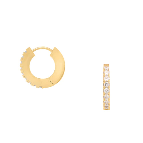 Orelia Flat Pave Huggie Hoops