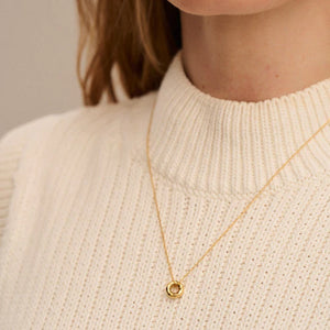 Orelia Mini Molten Open Cirle Necklace - Gold/Silver