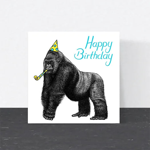 Wild Lines Silverback Gorilla Birthday Card