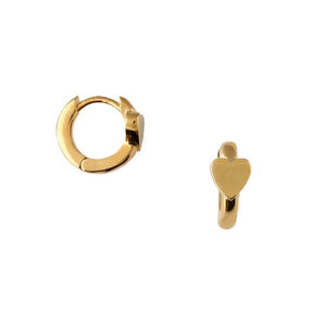 Orelia Mini Heart Stationed Huggie Hoop- Gold & Silver