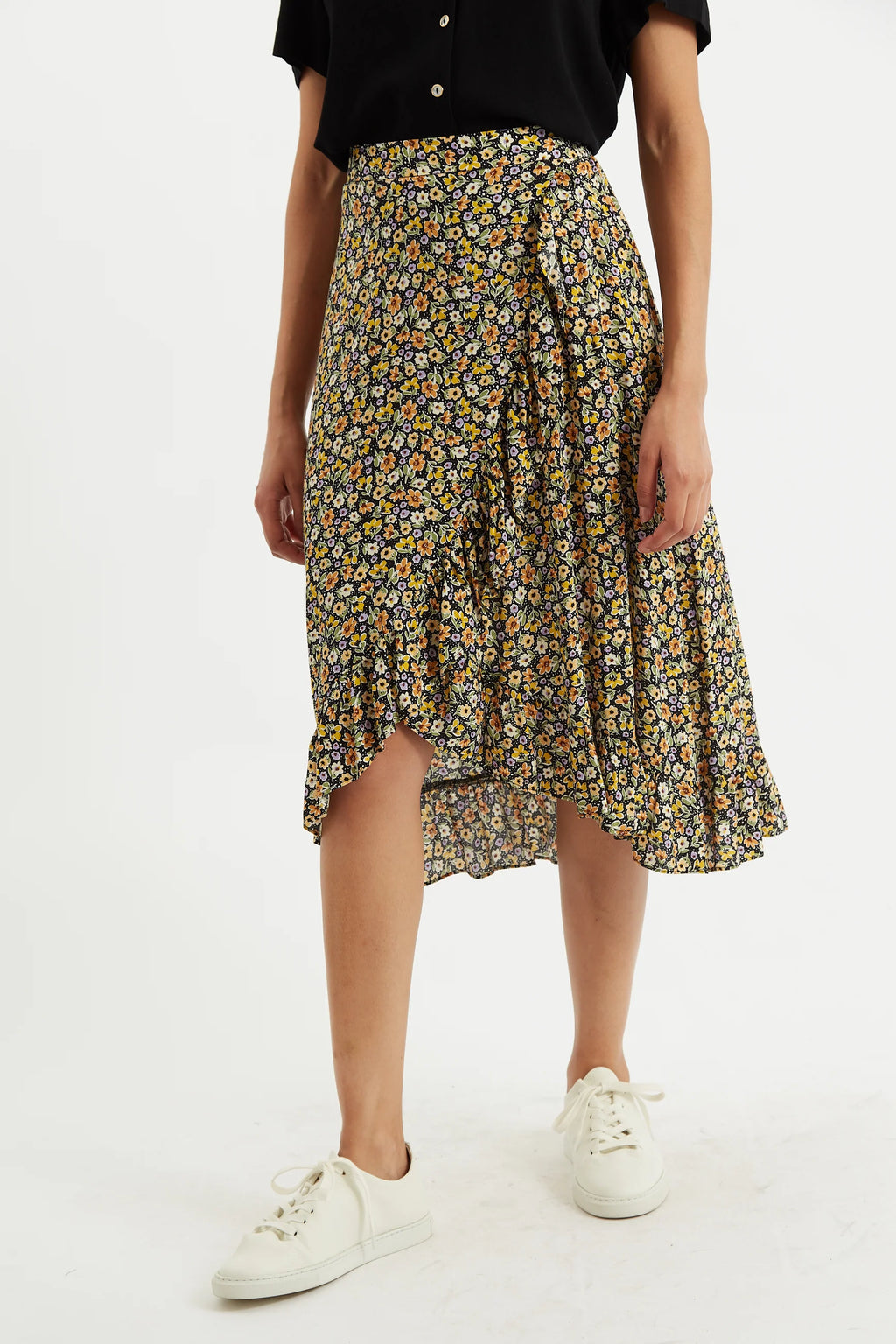 Louche Mara Santa Fe Floral Midi Skirt