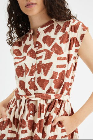 Compania Fantastica Geometric Print Midi Shirt Dress