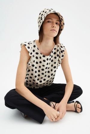 Compania Fantastica Polka Dot Top with Ruffles