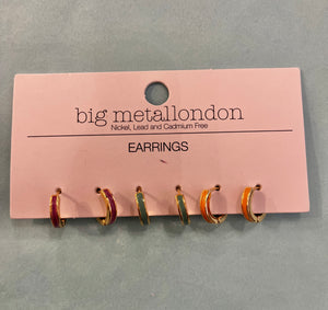 Big Metal London Olympia Enamel Earrings