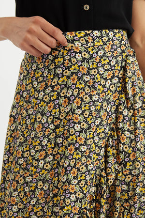 Louche Mara Santa Fe Floral Midi Skirt