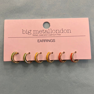 Big Metal London Olympia Enamel Earrings