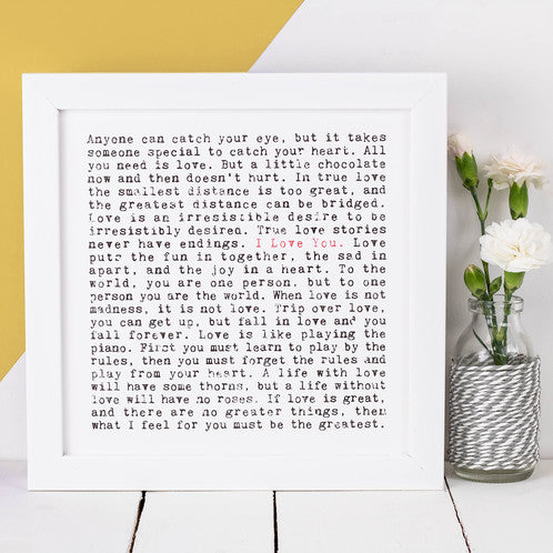 Wise Words Print - I love you