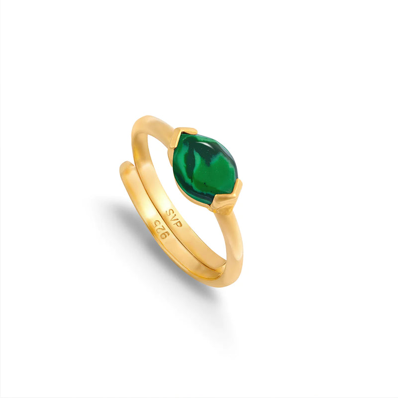 Sarah Verity Siren Malachite Gold Ring