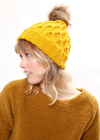 Louche Shauna Cable Knitted Beanie With Faux Fur Bobble