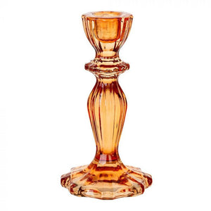 Boho Glass Candle Holder - Orange