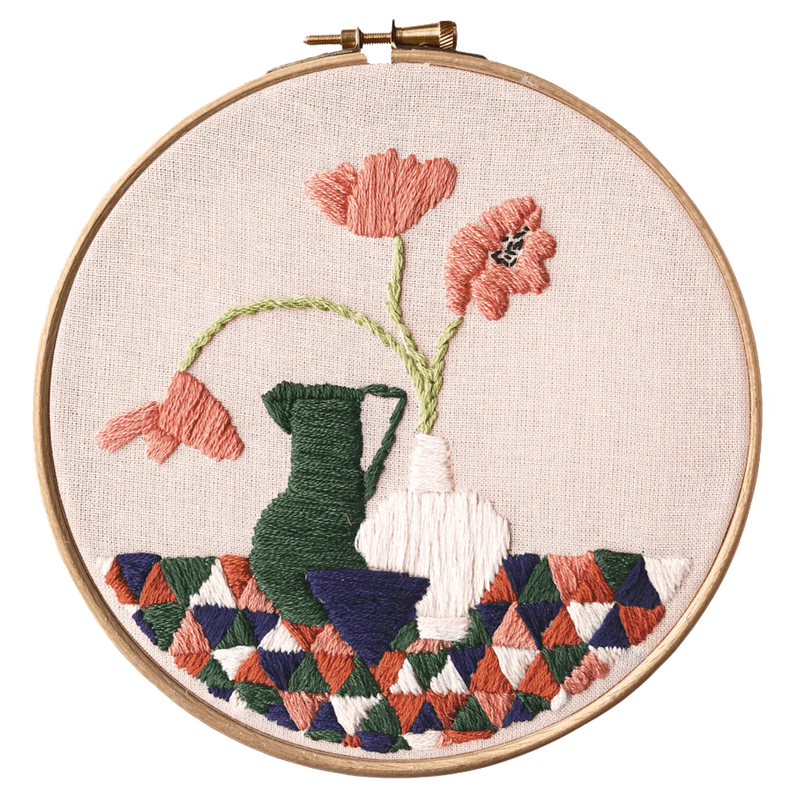 Stitch Happy Geometric Poppies Embroidery Kit