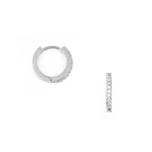 Orelia Silver Pave Huggie Hoops