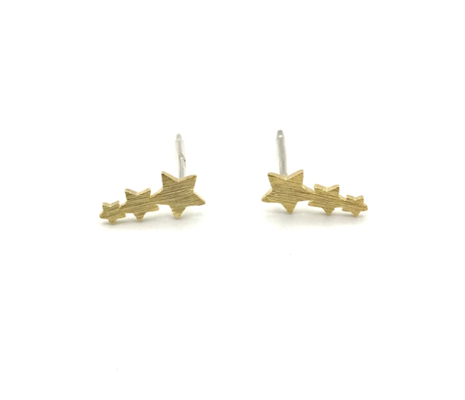 Sixton Celestial Triple Star Earrings