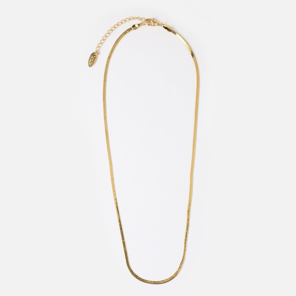 Orelia Flat Snake Chain Necklace - Gold & Silver