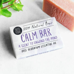 Paper Plane Calm Bar 100% Natural Vegan Soap - Rose Geranium