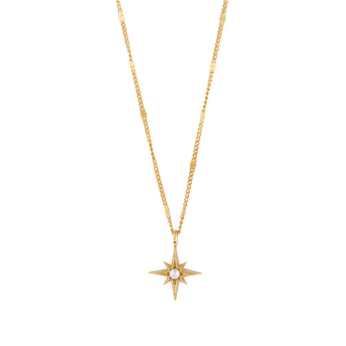 Orelia Pearl Starburst Charm Necklace Mint Tea Boutique