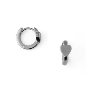 Orelia Mini Heart Stationed Huggie Hoop- Gold & Silver