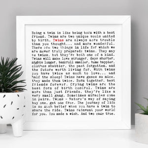 Wise Words Print - Twins